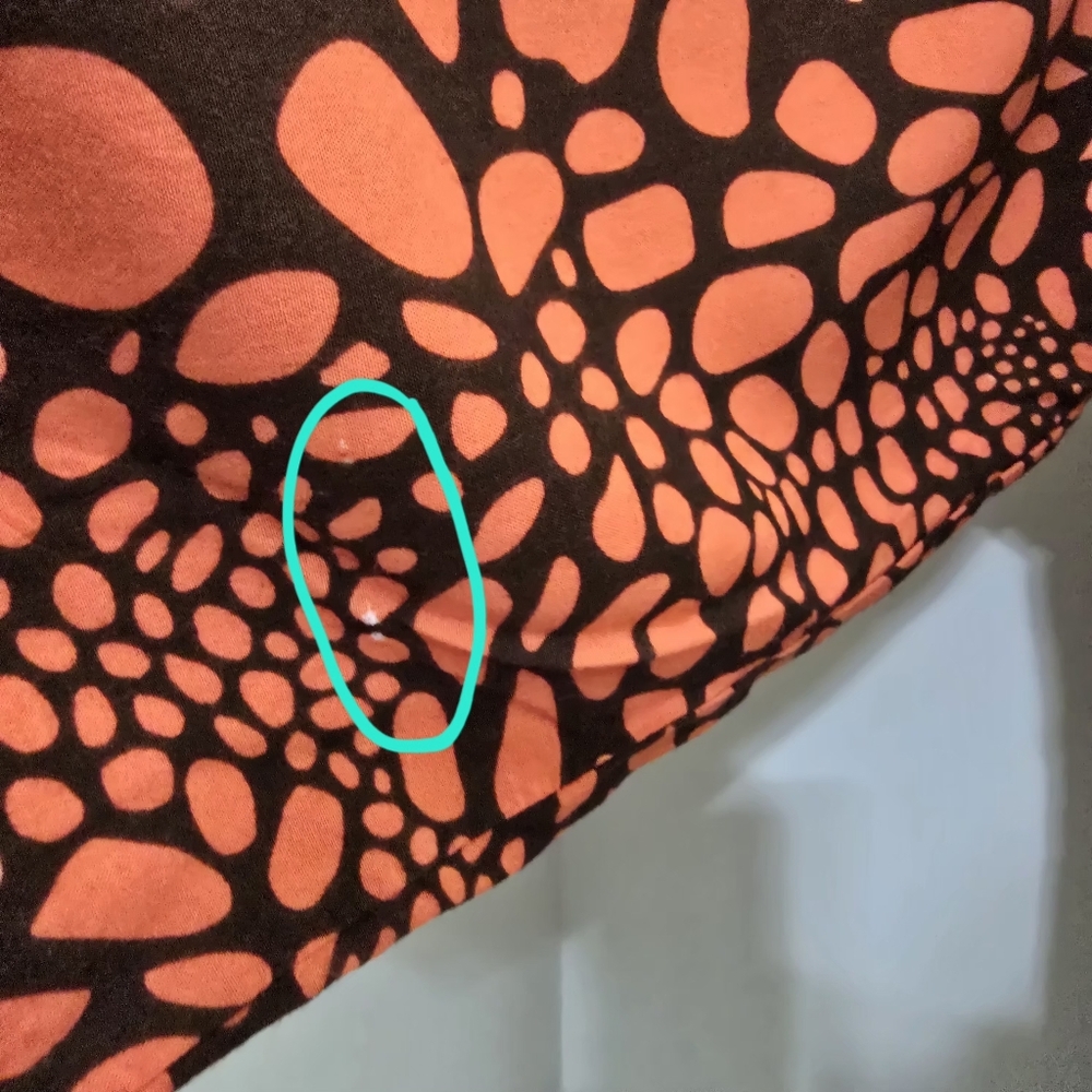 ESCAPADA size Small V Neck Soft Rayon Animal Print Casual Tunic Orange Brown - Picture 14 of 14